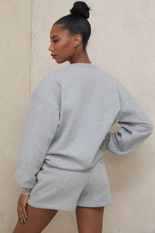 Grey House Of Cb Oversized Crewneck Sweatshirts | UPT-461205