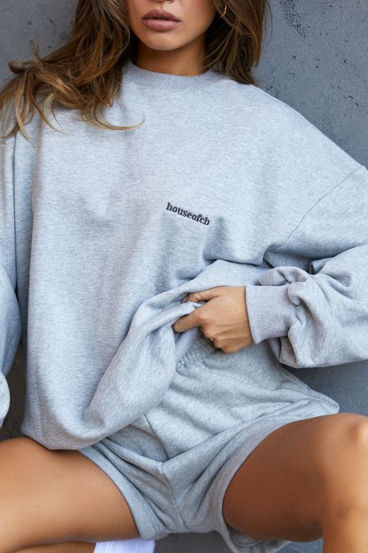 Grey House Of Cb Oversized Crewneck Sweatshirts | UPT-461205