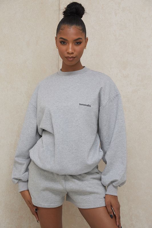 Grey House Of Cb Oversized Crewneck Sweatshirts | UPT-461205