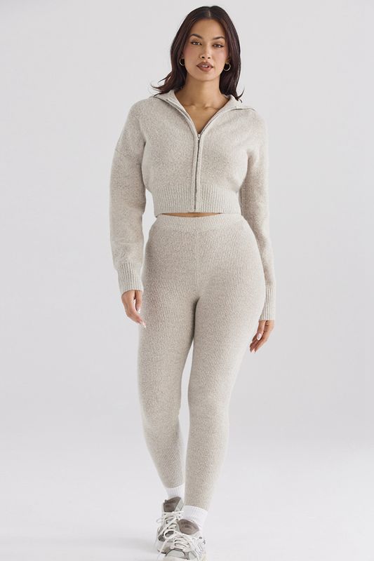 Grey House Of Cb Ribbed Knit Leggings | LMG-413786