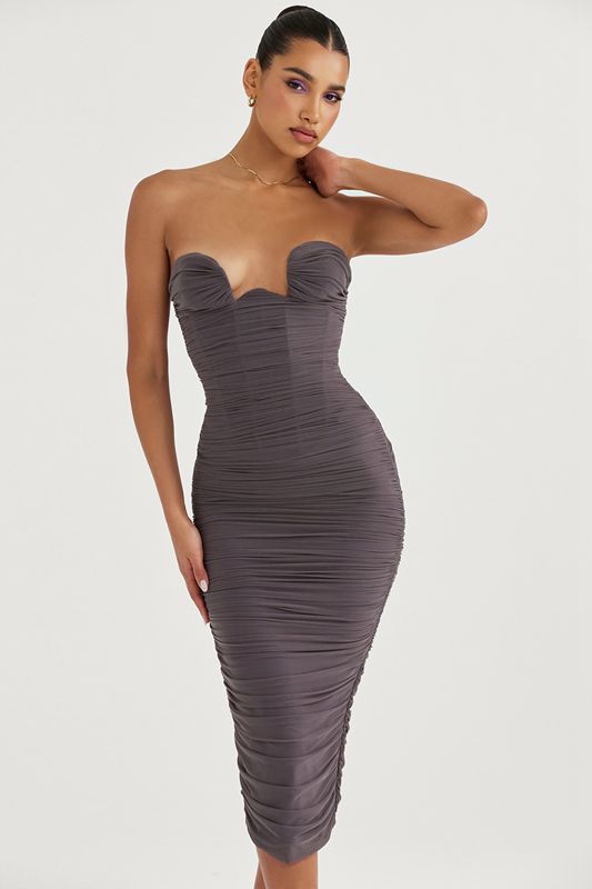 Grey House Of Cb Strapless  Dress | EFL-621094