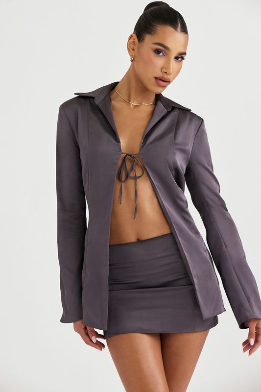 Grey House Of Cb Tie Front Blazer | UXR-154260