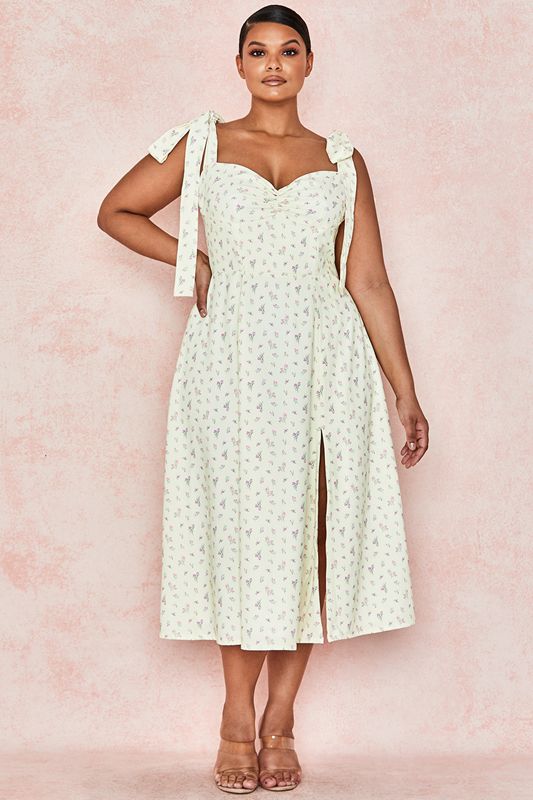 Lemon House Of Cb Floral Print Midi Dress | LIY-274819