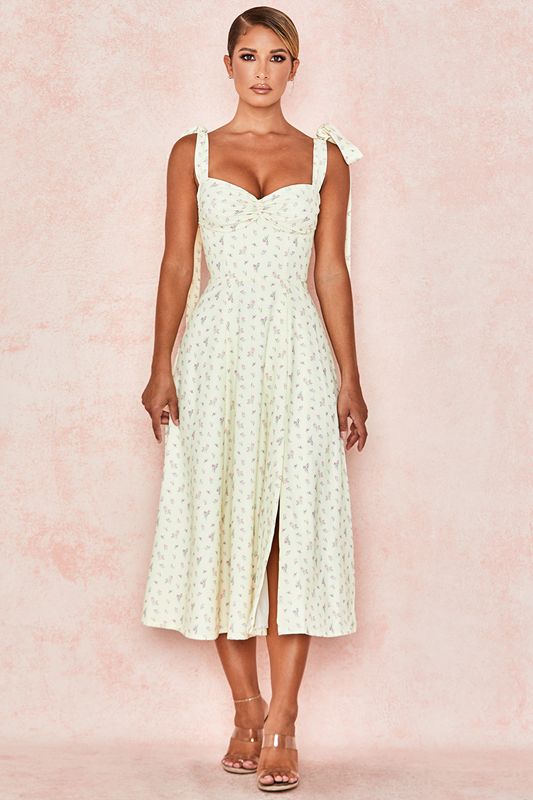 Lemon House Of Cb Floral Print Midi Dress | LIY-274819