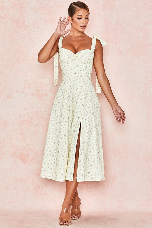 Lemon House Of Cb Floral Print Midi Dress | LIY-274819