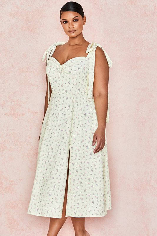 Lemon House Of Cb Floral Print Midi Dress | LIY-274819