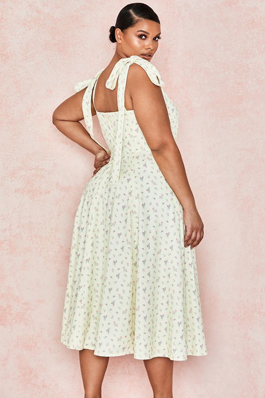 Lemon House Of Cb Floral Print Midi Dress | LIY-274819