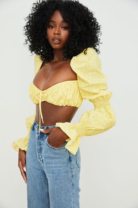 Lemon House Of Cb Floral Shirred Bras | SCD-526834