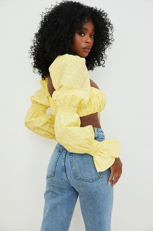 Lemon House Of Cb Floral Shirred Bras | SCD-526834