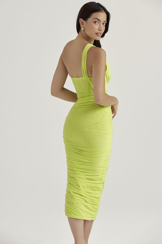 Light Green House Of Cb Asymmetric Cutout Midi Dress | SXR-069753