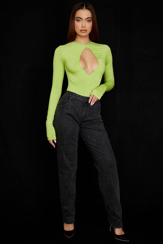 Light Green House Of Cb Green Cutout Bodysuit | MBG-895271