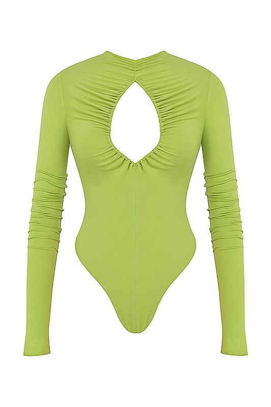 Light Green House Of Cb Green Cutout Bodysuit | MBG-895271