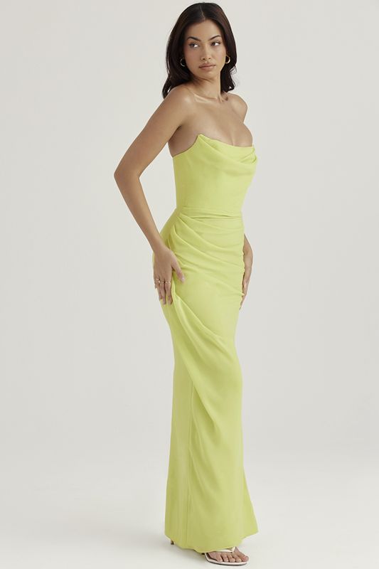 Light Green House Of Cb Strapless Gown Dress | VEW-671982