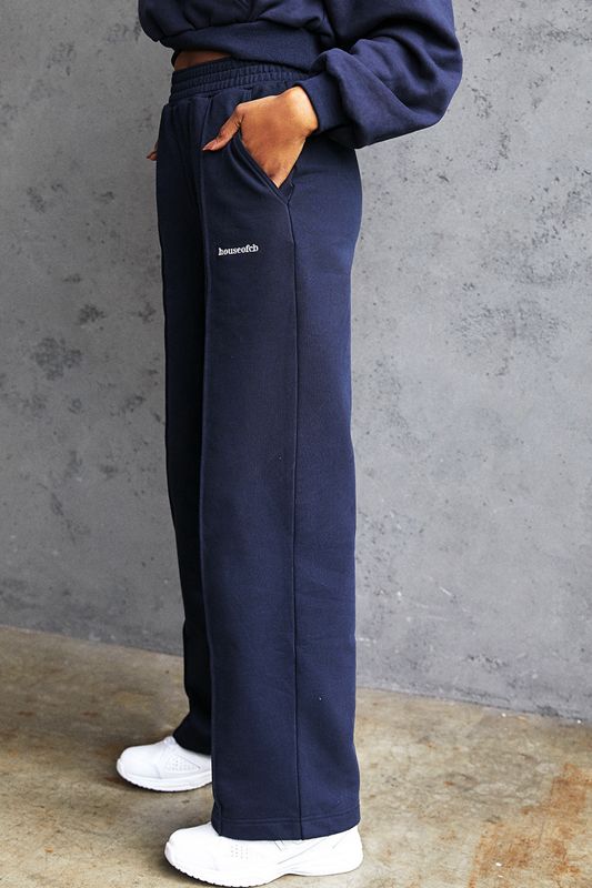 Navy House Of Cb Fleece Back Pants | TZA-297045