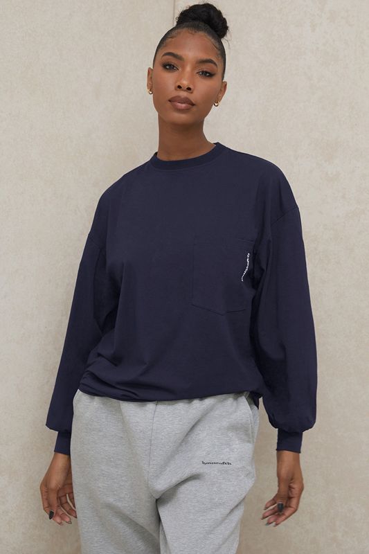 Navy House Of Cb Long Sleeve Tops | IUS-470682