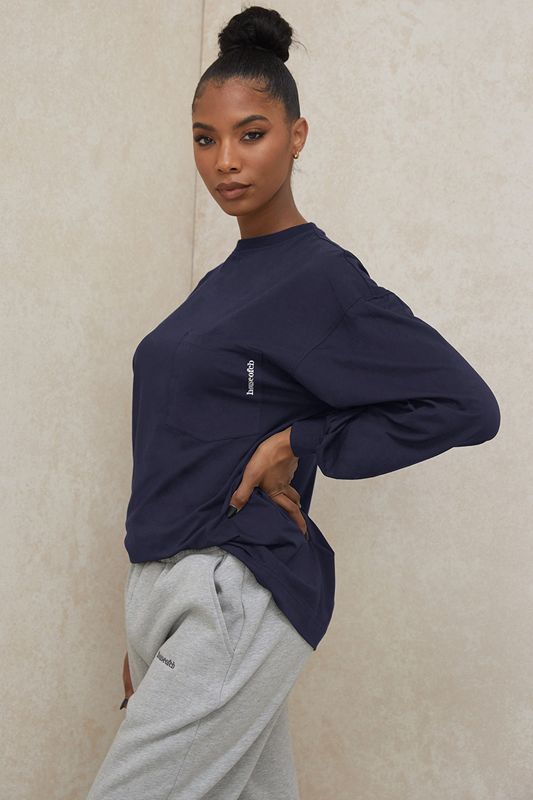 Navy House Of Cb Long Sleeve Tops | IUS-470682