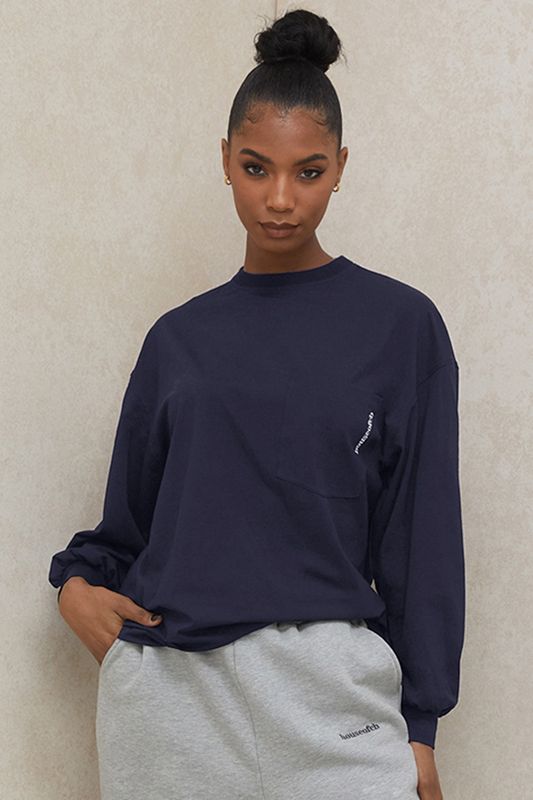 Navy House Of Cb Long Sleeve Tops | IUS-470682