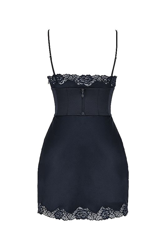 Navy House Of Cb Satin Slip Dress | ISV-389514