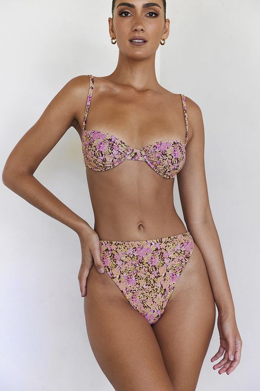 Olive House Of Cb Floral High Waist Bikini Bottoms | TBH-156029