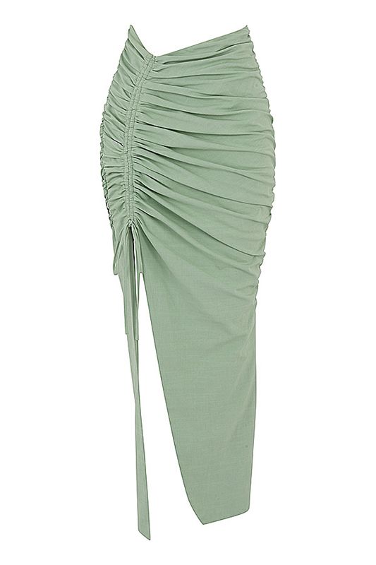 Olive House Of Cb Gathered Drawstring Maxi Skirts | SOU-146395