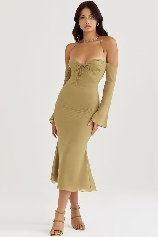 Olive House Of Cb Halter  Midi Dress | YUB-470132