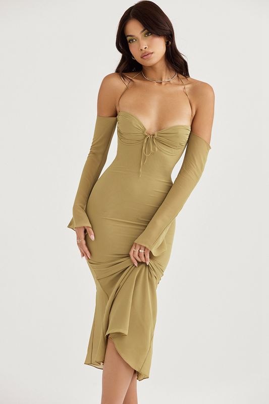 Olive House Of Cb Halter  Midi Dress | YUB-470132