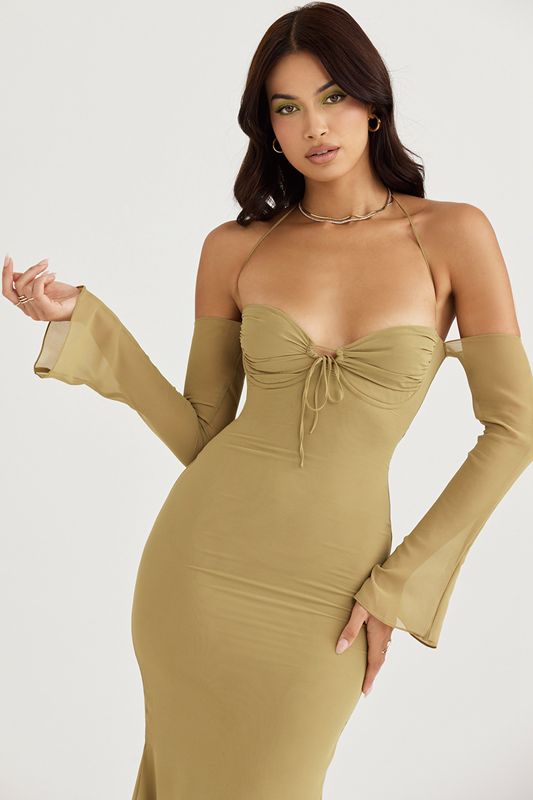 Olive House Of Cb Halter  Midi Dress | YUB-470132