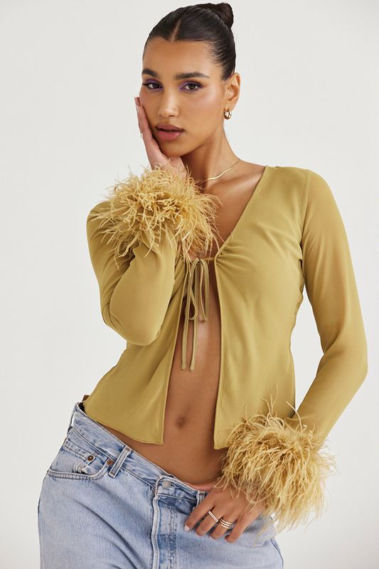 Olive House Of Cb Trimmed  Tops | NSP-879265