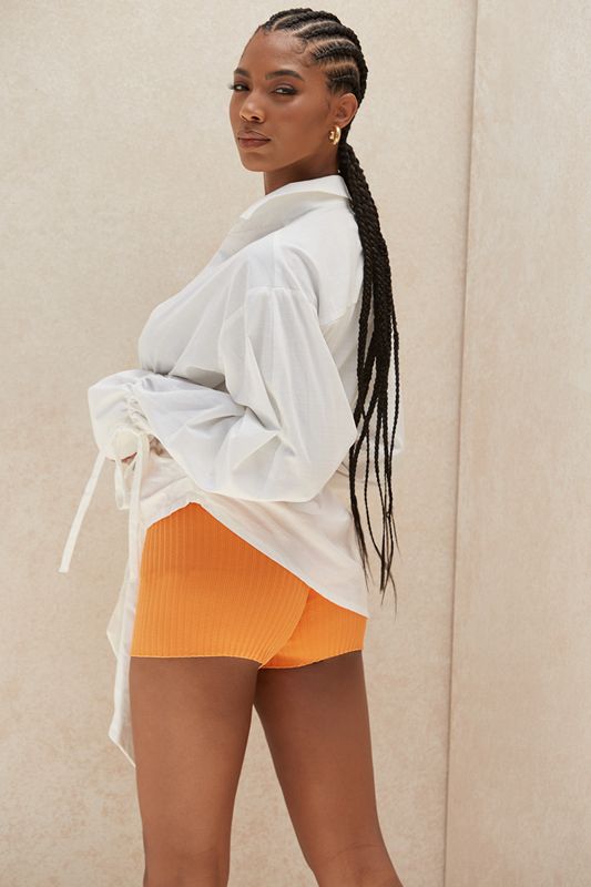 Orange House Of Cb Bandage Shorts | LBW-907825