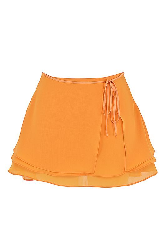 Orange House Of Cb Floaty Layered Mini Skirts | IWS-867231