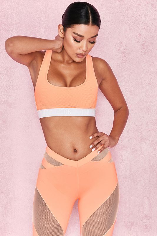 Orange House Of Cb Neon Orange Cropped Tops | FRX-650723