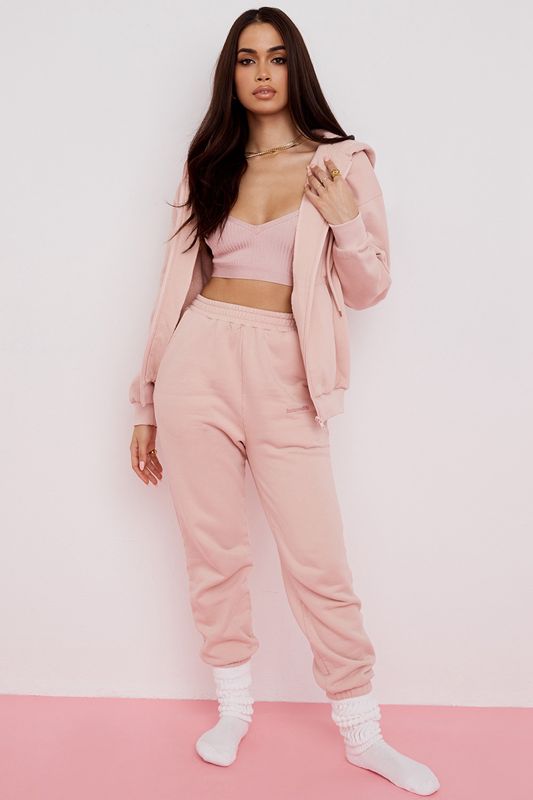 Pink House Of Cb Blush Zip Through Hoodie | JTD-052694