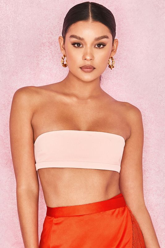 Pink House Of Cb Crepe Boob Tube Tops | RYT-625071