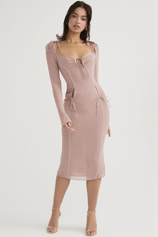 Pink House Of Cb Cutout  Midi Dress | CXW-482390