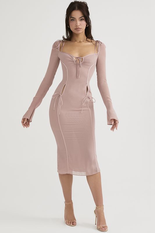 Pink House Of Cb Cutout  Midi Dress | CXW-482390