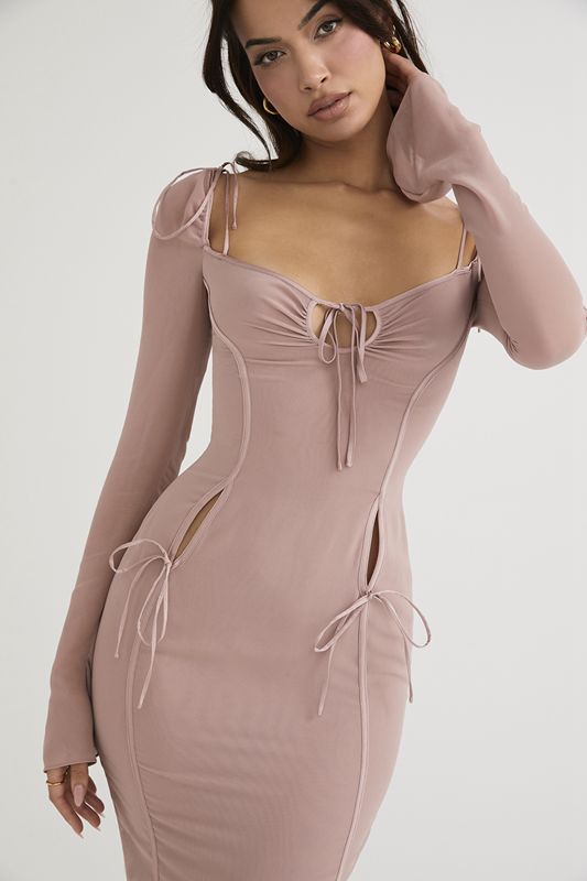 Pink House Of Cb Cutout  Midi Dress | CXW-482390