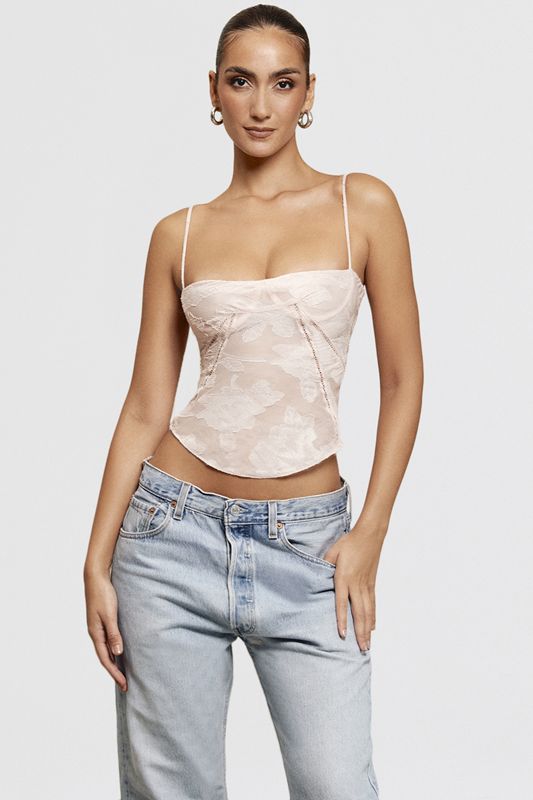 Pink House Of Cb Floral Lace Camisole Tops | RLW-186724