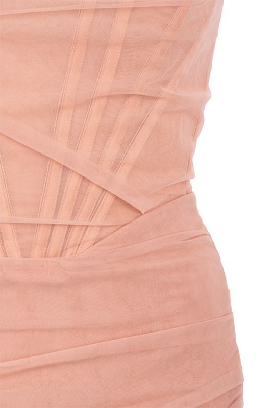 Pink House Of Cb Mesh Strapless Dress | RJB-890617