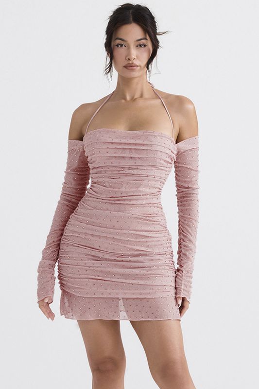 Pink House Of Cb Pink Crystallised Dress | NGT-586902