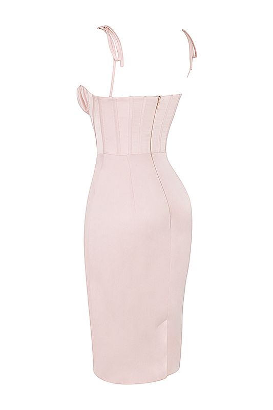 Pink House Of Cb Pink Satin Midi Dress | DGQ-107639