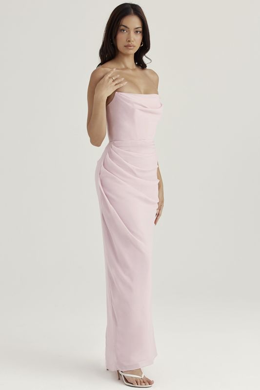 Pink House Of Cb Quartz Strapless Gown Dress | XYW-807695