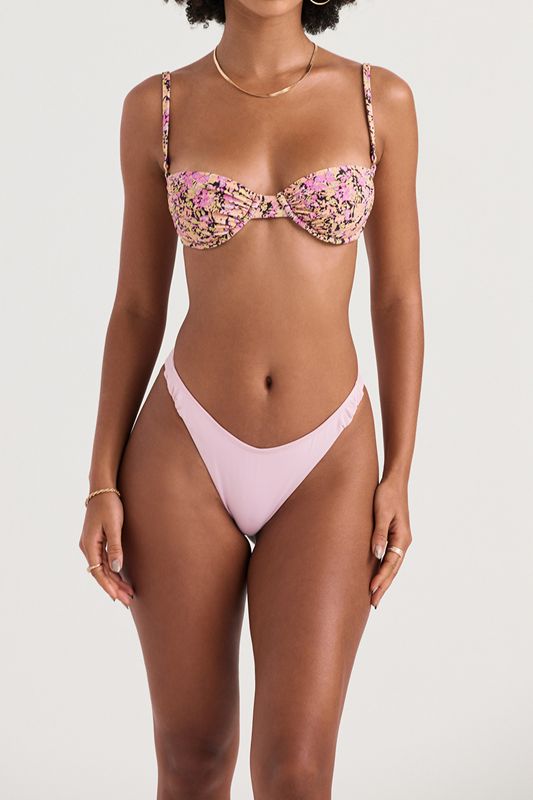 Pink House Of Cb Ruched  Bikini Bottoms | OHS-843951