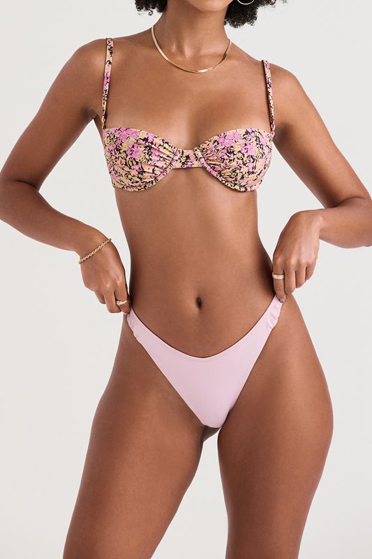 Pink House Of Cb Ruched  Bikini Bottoms | OHS-843951