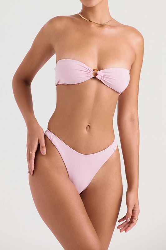 Pink House Of Cb Ruched  Bikini Bottoms | OHS-843951