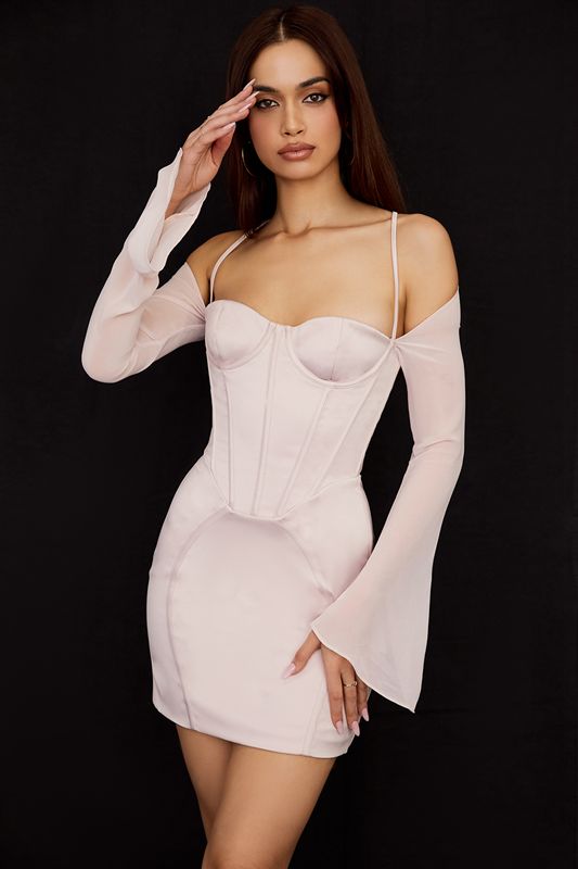 Pink House Of Cb Satin Mini Dress | VZE-126570