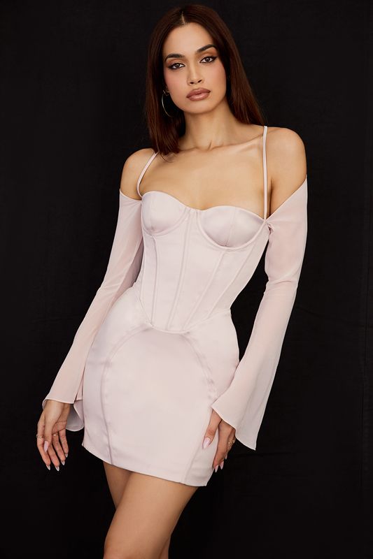 Pink House Of Cb Satin Mini Dress | VZE-126570