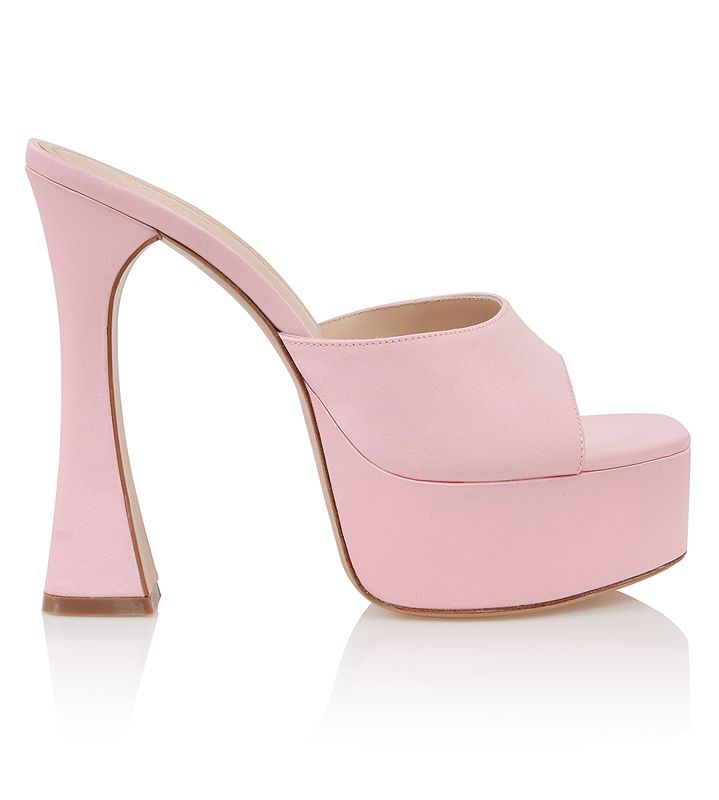 Pink House Of Cb Satin Platform Mules | YMF-819407