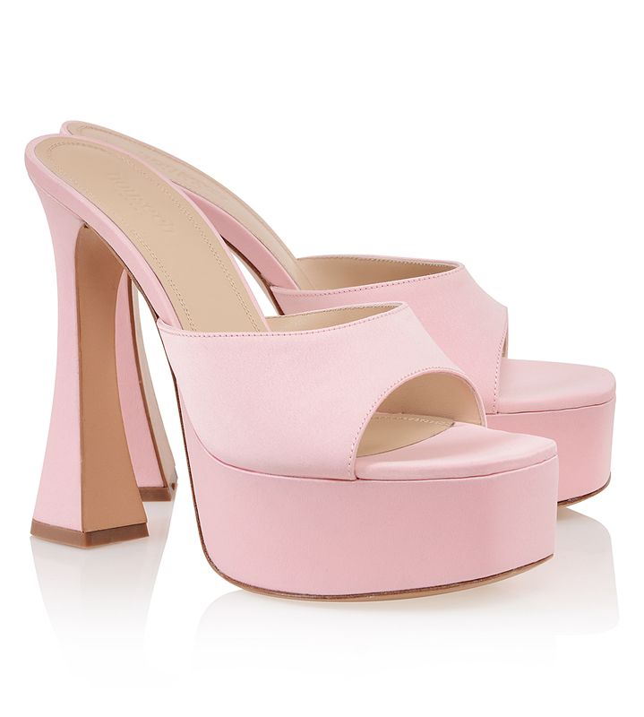 Pink House Of Cb Satin Platform Mules | YMF-819407