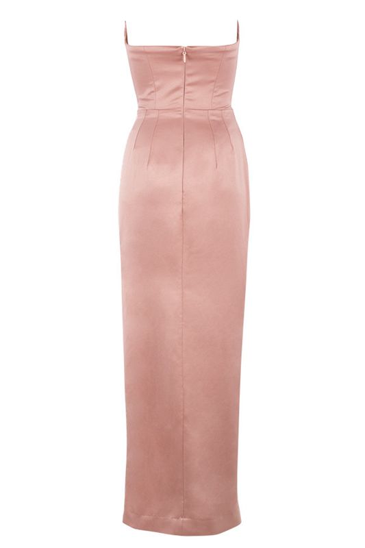 Pink House Of Cb Satin Strapless Gown Dress | KID-821609