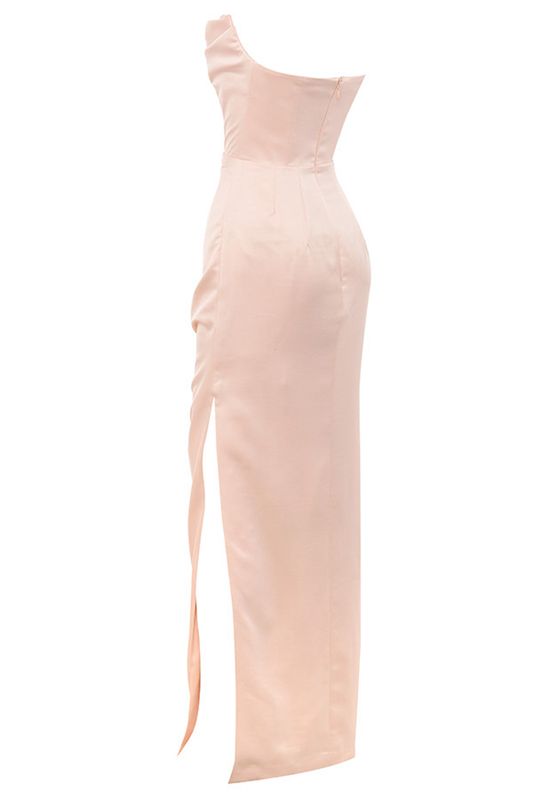 Pink House Of Cb Satin Strapless Gown Dress | OXP-486390